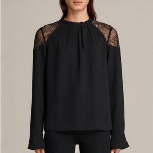 ALLSAINTS Jay Lace Top in Black Size Medium